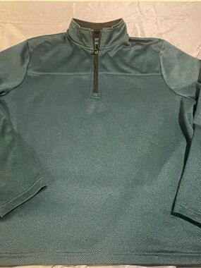PGA Tour Mens Dark Green Quarter-Zip Pullover